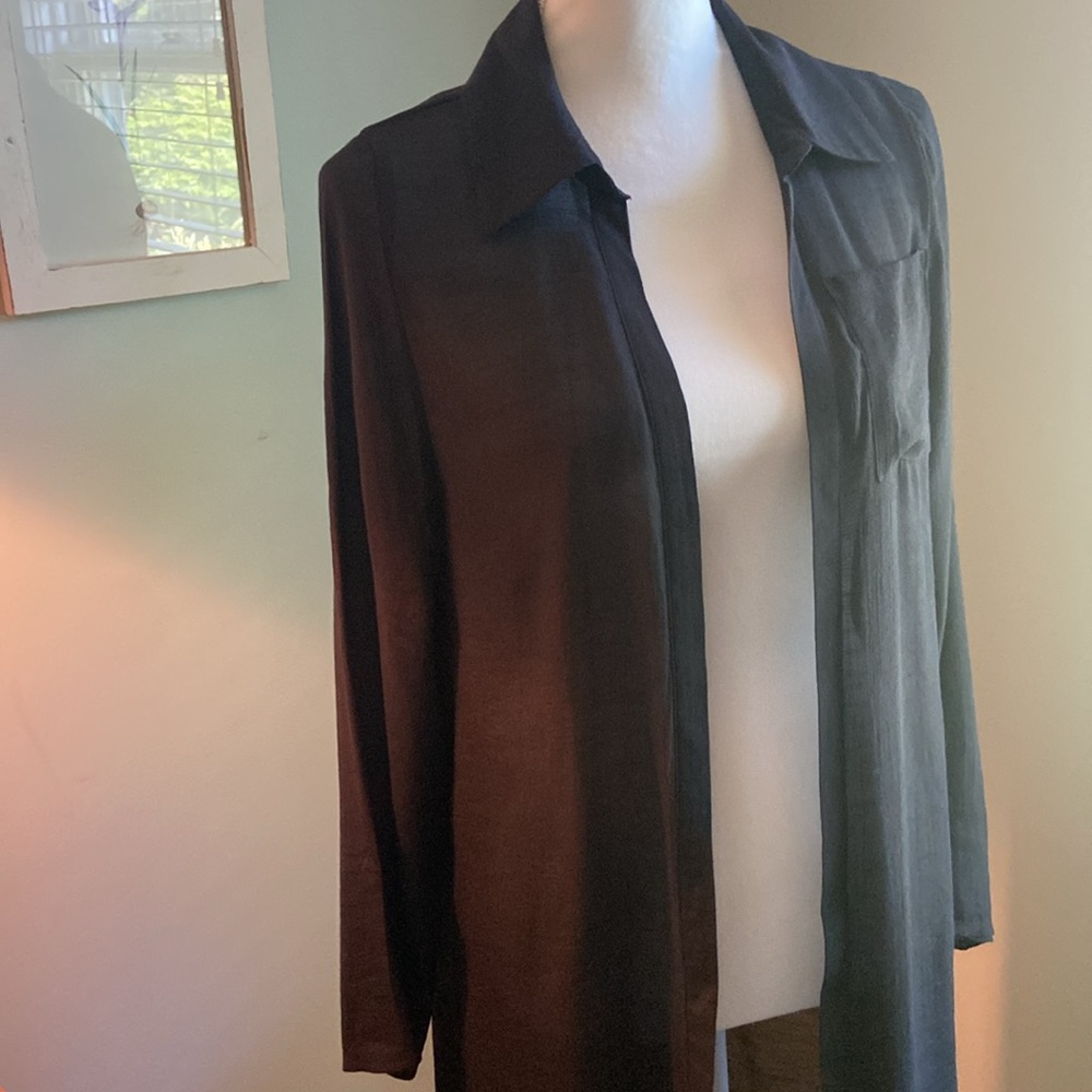 Rebellion Black Sheer Longline Duster Cover Up Sz S - Picture 3 of 7